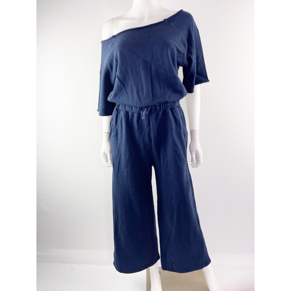 Rodeo Crowns Women's Navy Blue Short Sleeve Off The Shoulder Jumpsuit One Size - Picture 3 of 11